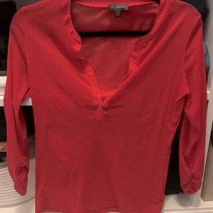 Pretty coral color! The Limited sheer 3/4 sleeve top